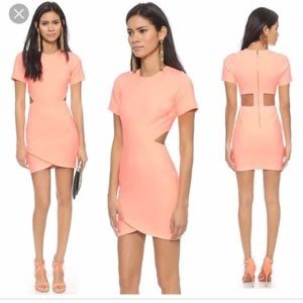 Elizabeth and James Peach Cutout Mini Dress